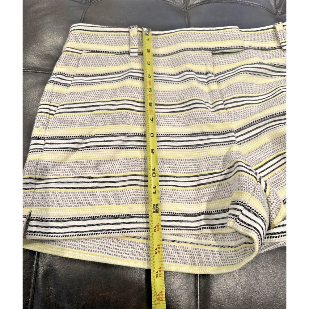 Ann Taylor Loft Size 12 The Riviera Short Textured Multi Stripe 4" LInen Blend‎ - Picture 9 of 11
